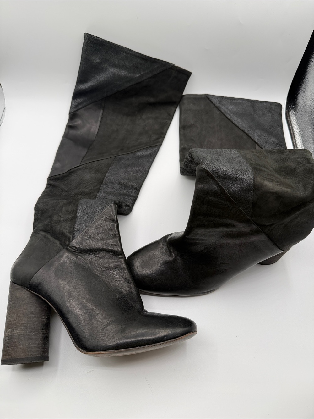 Free People BRIGHT LIGHTS Over Knee Boots, Leather Sz 10-10.5/41EU MSRP $398